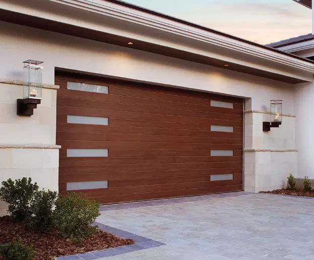 Clopay Canyon Ridge Modern faux-wood contemporary garage door — Reynolds