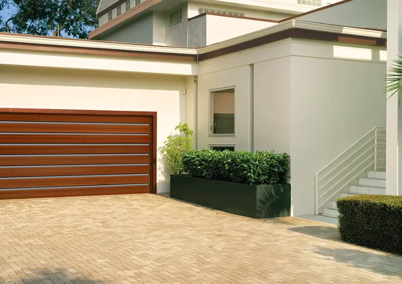 Clopay Reserve Wood Modern contemporary real wood garage door — Reynolds